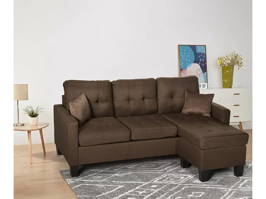 Divano 3 posti con chaise longue e cuscini confortevoli Leccio