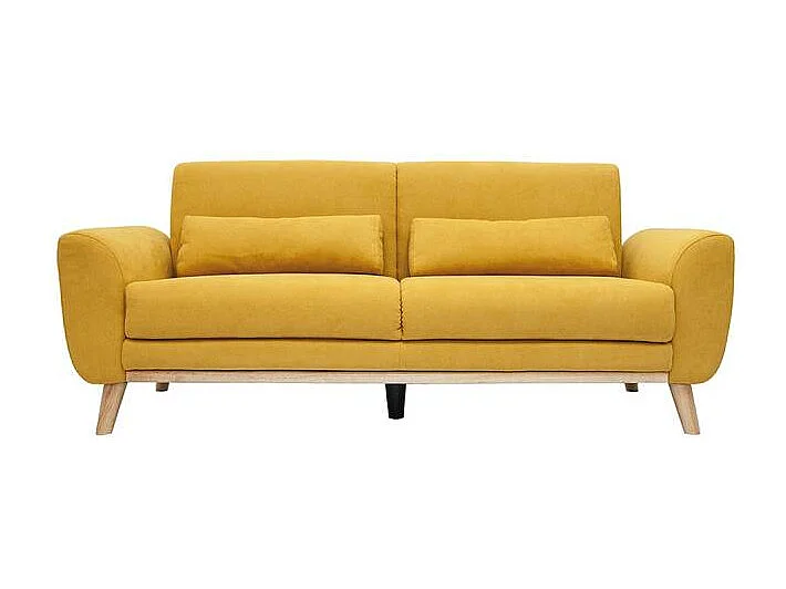 Skandinavisches Sofa 3-Sitzer Samt gelb EKTOR