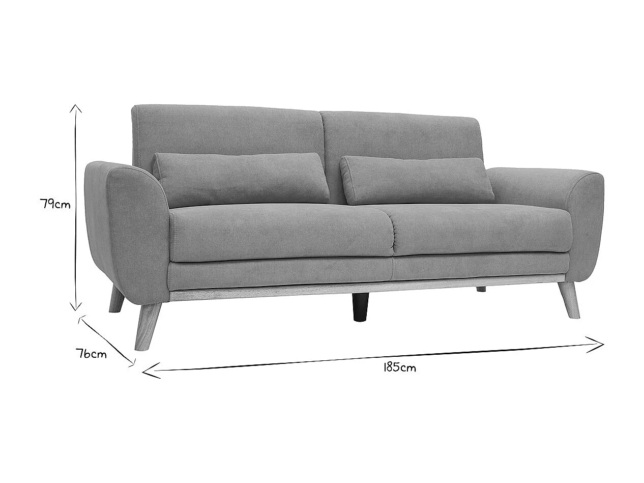 Skandinavisches Sofa 3-Sitzer Samt gelb EKTOR