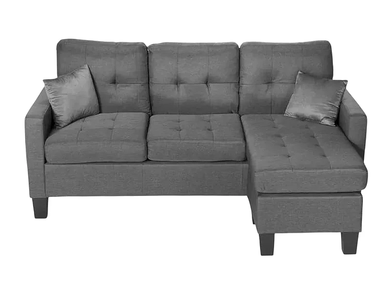 Sofá moderno esquinero 3 plazas pouf 2 cojines salón Remissus - Gris