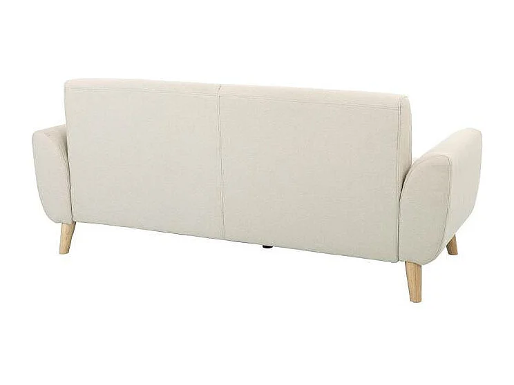 Design-Sofa 3 Plätze Stoff naturfarben Eichenbeine EKTOR
