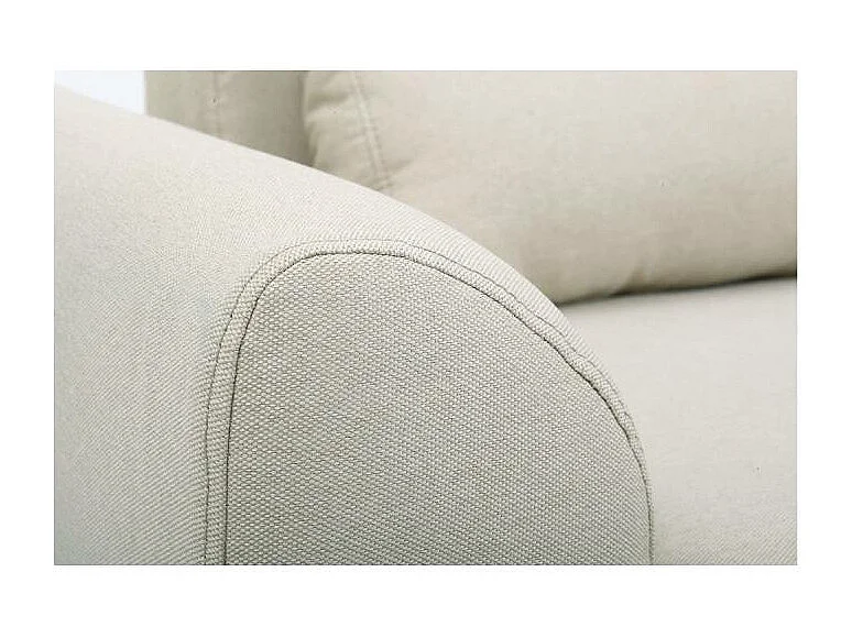 Design-Sofa 3 Plätze Stoff naturfarben Eichenbeine EKTOR