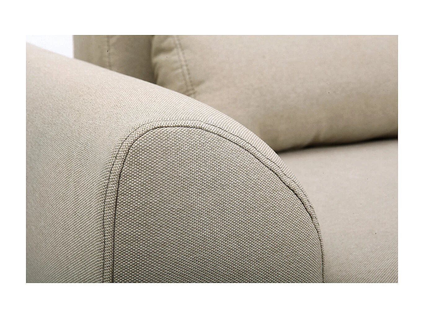 Design-Sofa 3 Plätze Stoff naturfarben Eichenbeine EKTOR