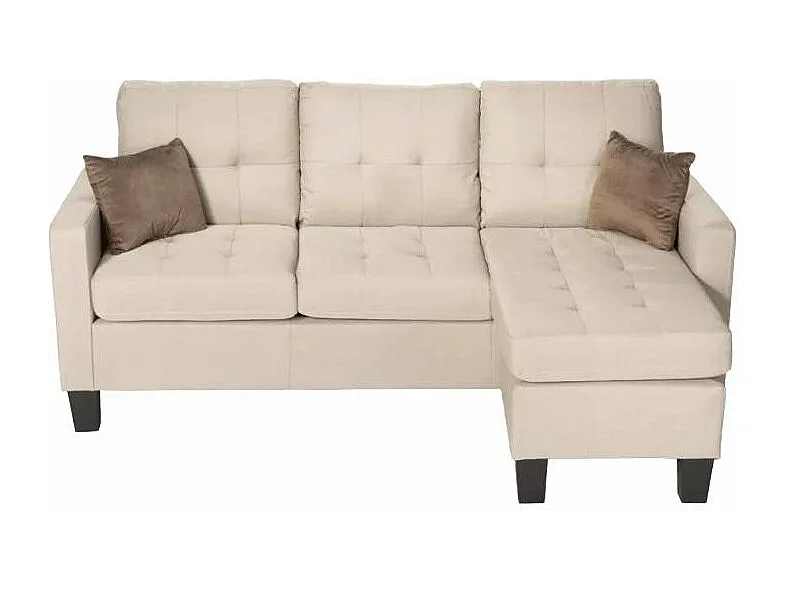 Sofá moderno esquinero 3 plazas pouf 2 cojines salón Remissus - Beige
