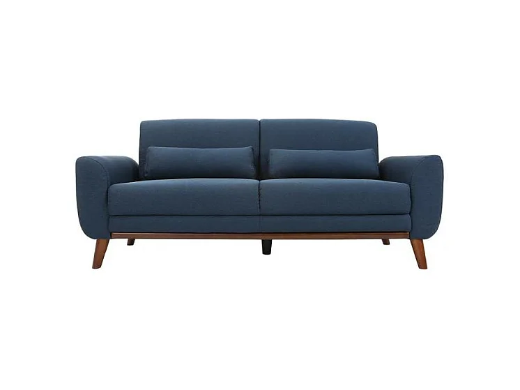 Canapé 3 places fixe design scandinave en velours et bois ANTOINE