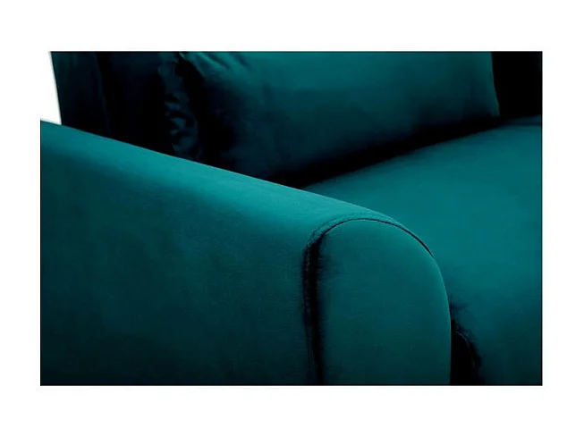 Skandinavisches Sofa 3-Sitzer Samt Petrolblau EKTOR