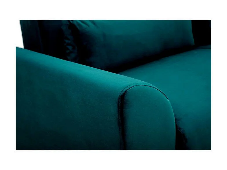 Skandinavisches Sofa 3-Sitzer Samt Petrolblau EKTOR