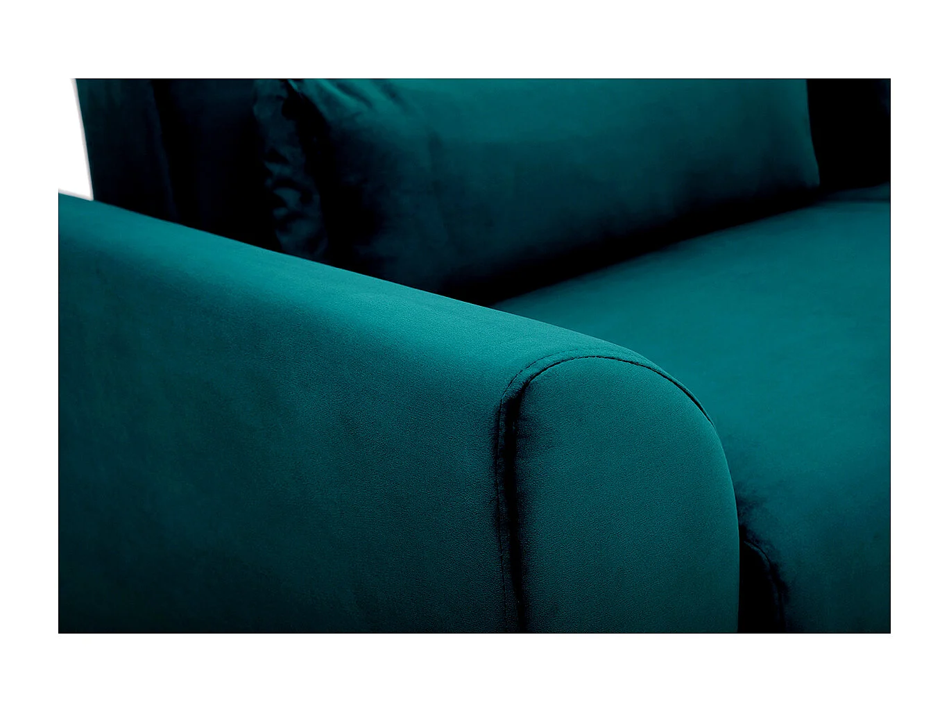 Skandinavisches Sofa 3-Sitzer Samt Petrolblau EKTOR