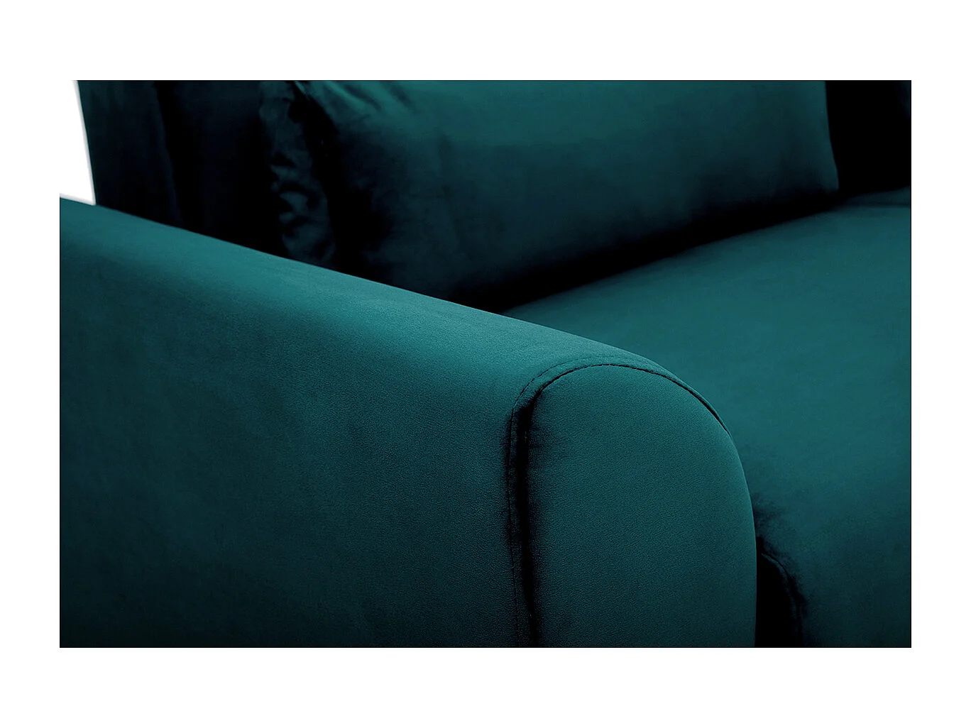 Canapé 3 places fixe design scandinave en velours et bois ANTOINE