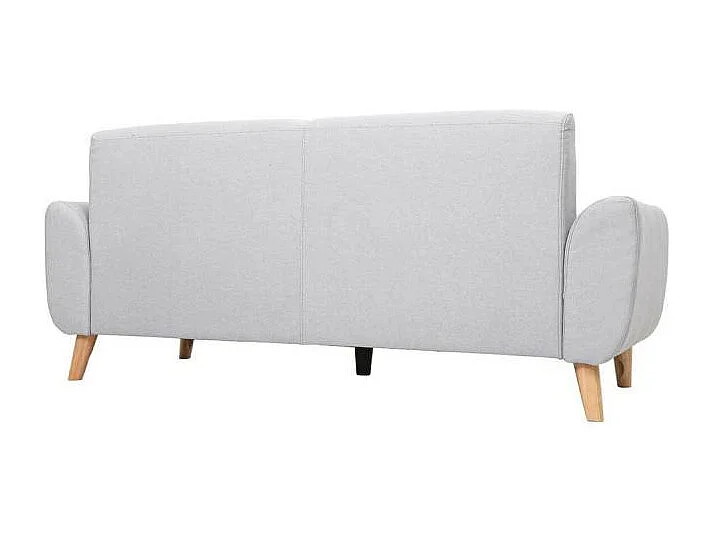 Sofá diseño 3 plazas tejido gris claro patas roble EKTOR