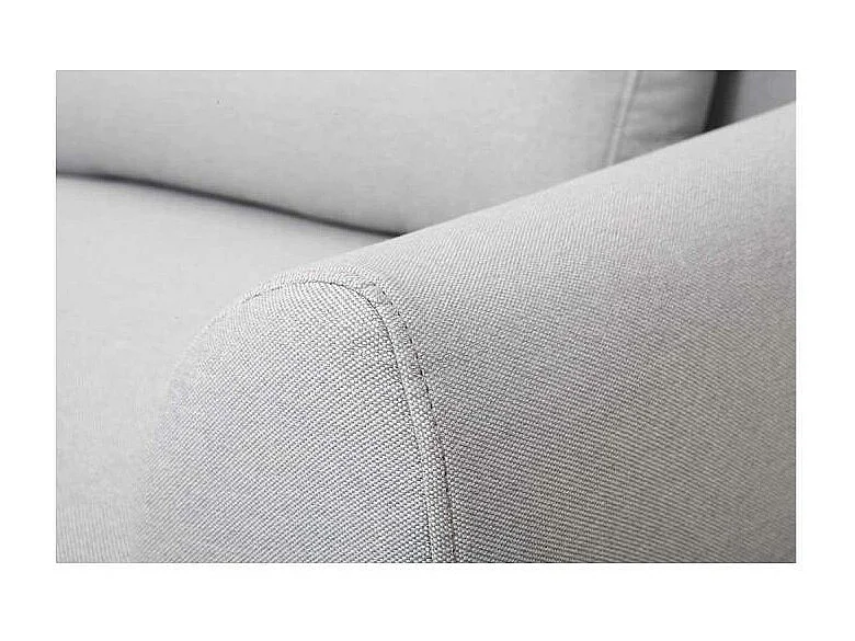 Sofá diseño 3 plazas tejido gris claro patas roble EKTOR