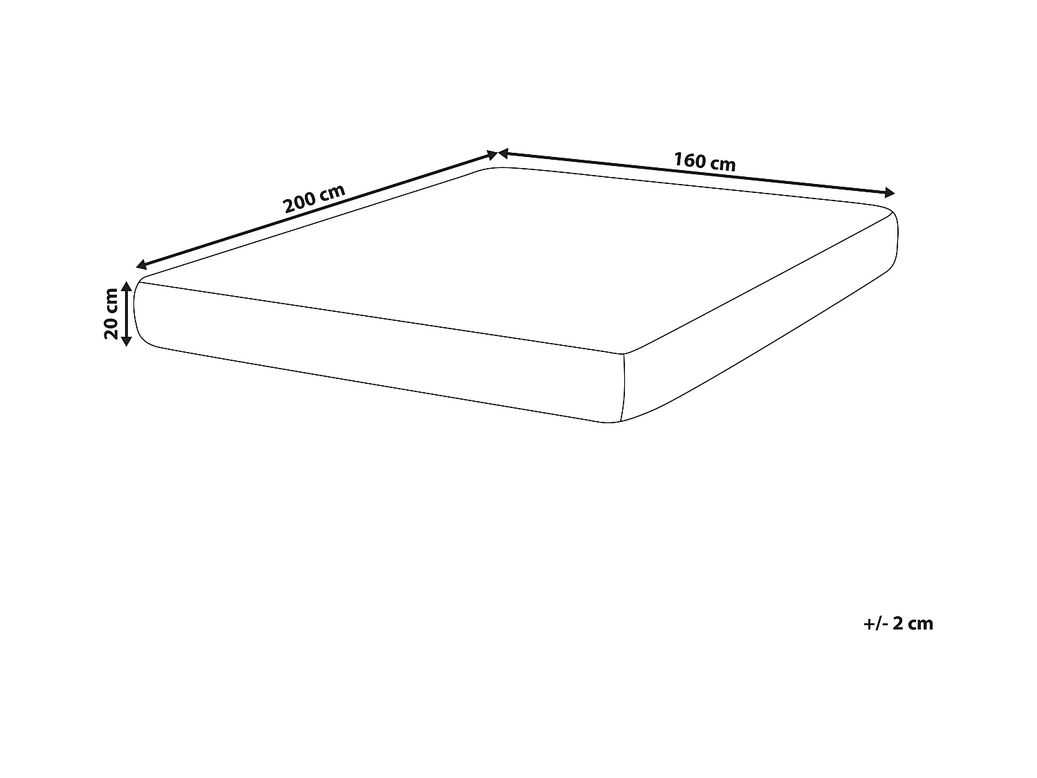 Matelas à mémoire de forme FANCY H2/3 Moyen 160 x 200 cm