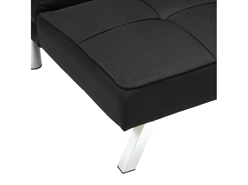 Design Schlafsofa Gemma, moderne 2-Sitzer Couch Mit Schlaffunktion - Schwarz