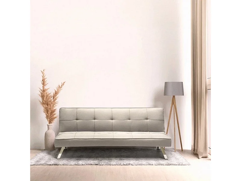 Divano letto convertibile a 3 posti clic clac moderno robusto Mandorlo