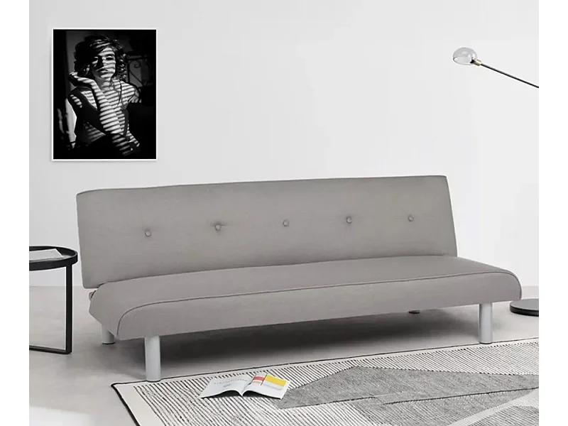 Schlafsofa 3-Sitzer aus Stoff für Wohnzimmer Larimar XL - Grau