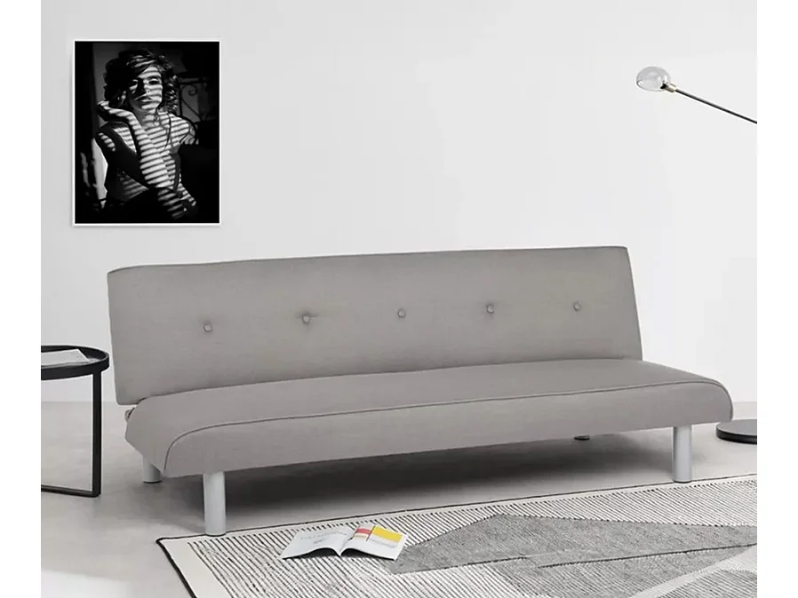 Schlafsofa 3-Sitzer aus Stoff für Wohnzimmer Larimar XL - Grau