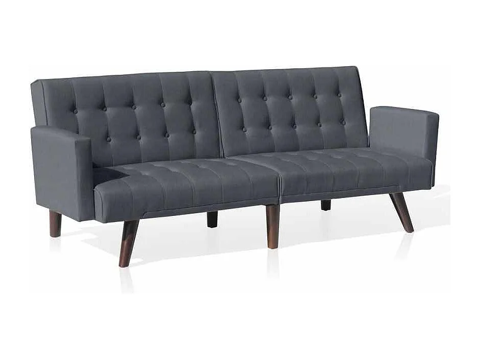 Sofá reclinable para 3 plazas en tejido elíptico Eliodoro - Gris Oscuro