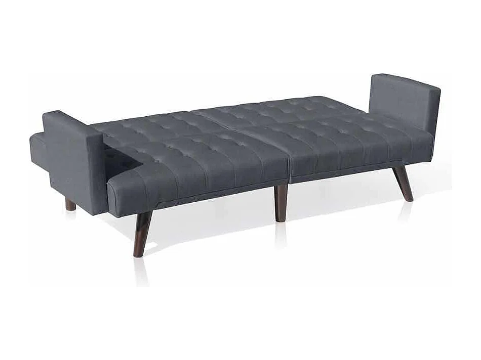 Sofá reclinable para 3 plazas en tejido elíptico Eliodoro - Gris Oscuro