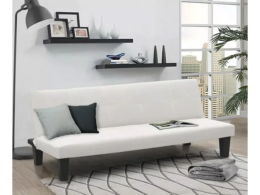 Divano 3 posti in similpelle convertibile moderno Quercia