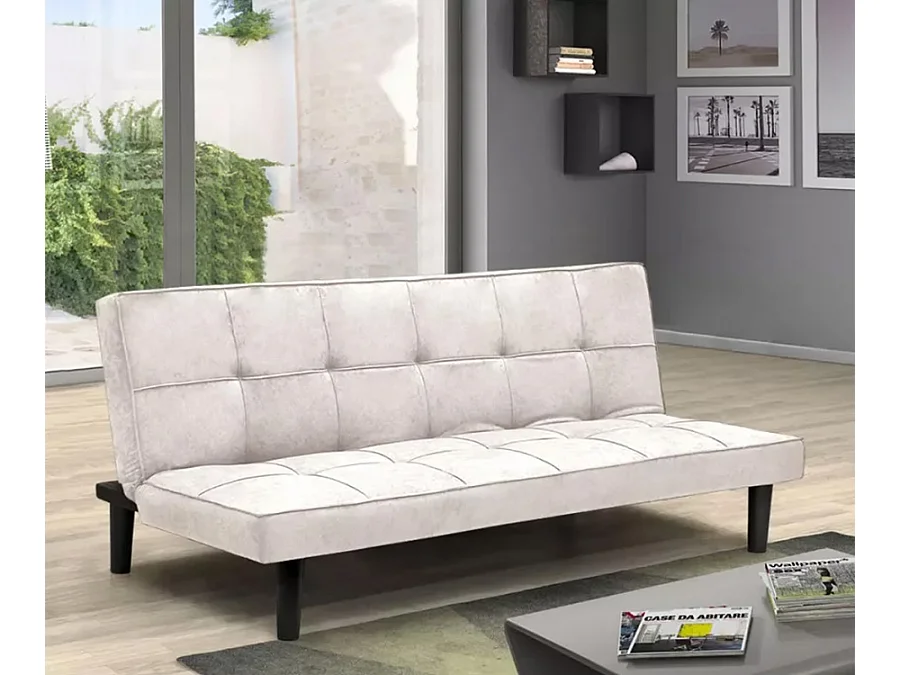 Sofá Cama Diseño En Tejido 2 Plazas para casa y oficina Giada - Blanco