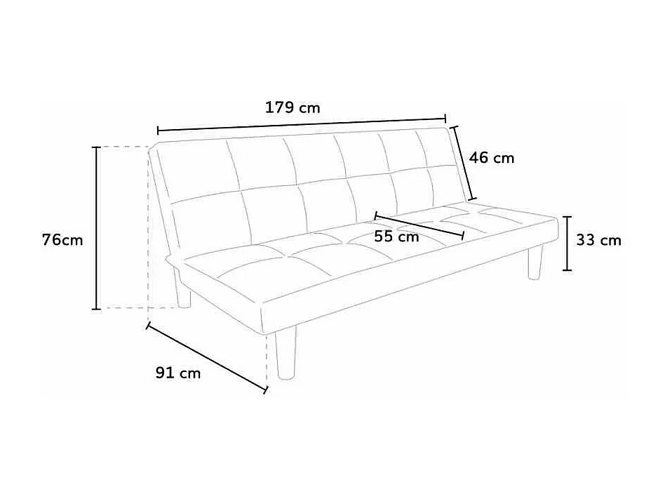 Sofá Cama Diseño En Tejido 2 Plazas para casa y oficina Giada - Blanco