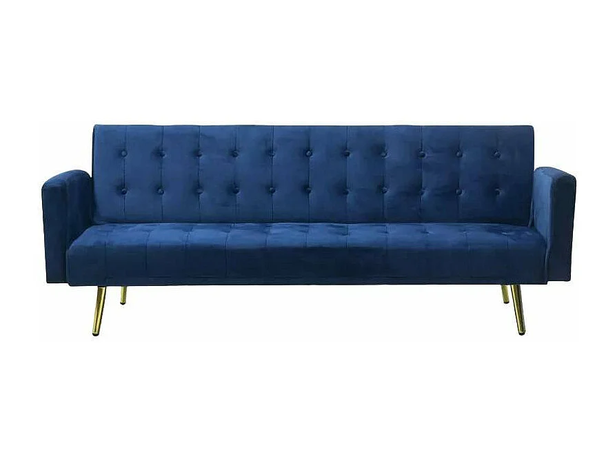Divano letto convertibile 3 posti clic-clac velluto piedi dorati Melo