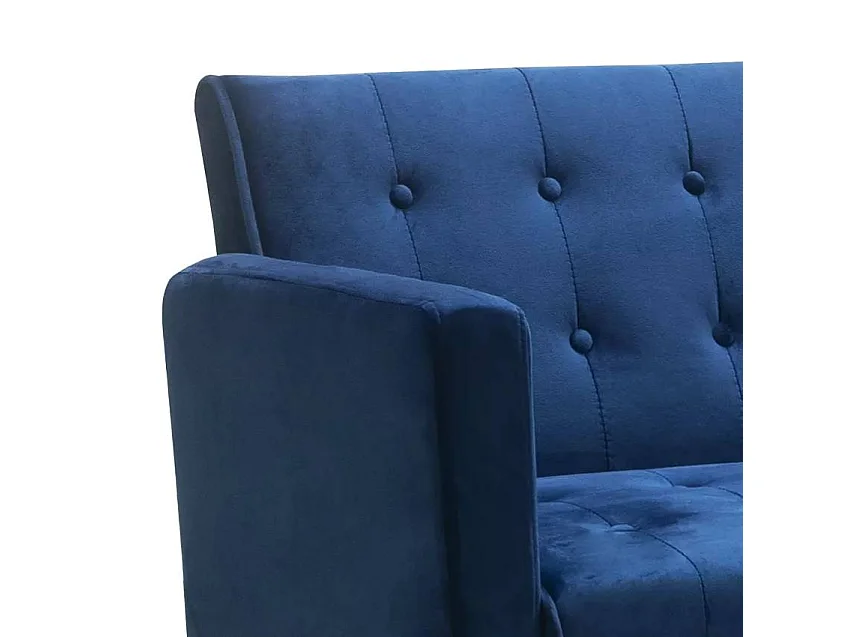 Divano letto convertibile 3 posti clic-clac velluto piedi dorati Melo