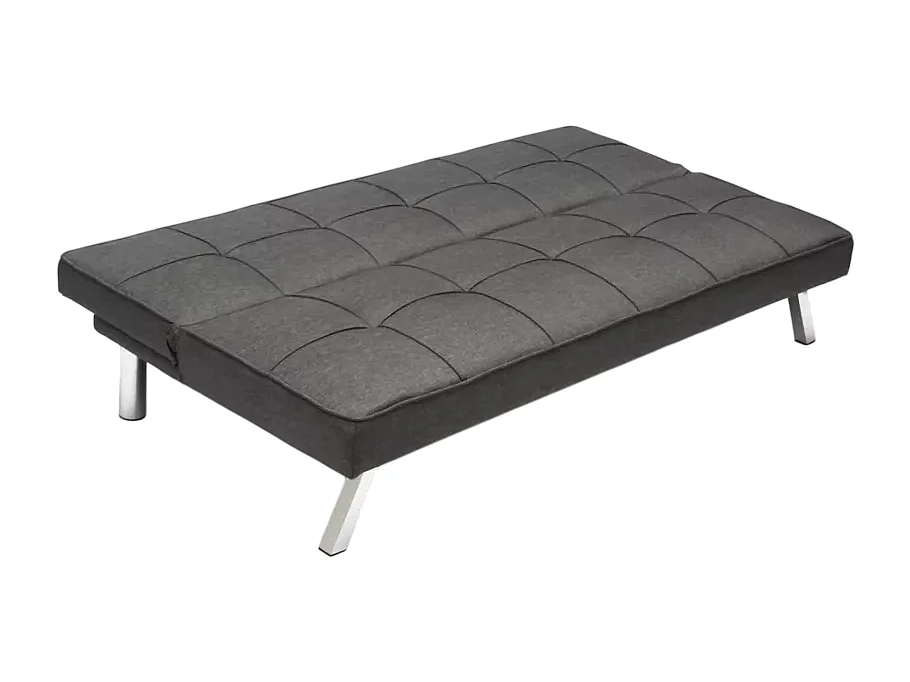 Sofá cama de tejido 2 plazas diseño moderno Gemma clic-clac - Gris Oscuro