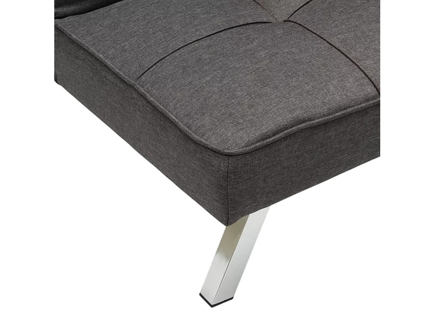 Sofá cama de tejido 2 plazas diseño moderno Gemma clic-clac - Gris Oscuro
