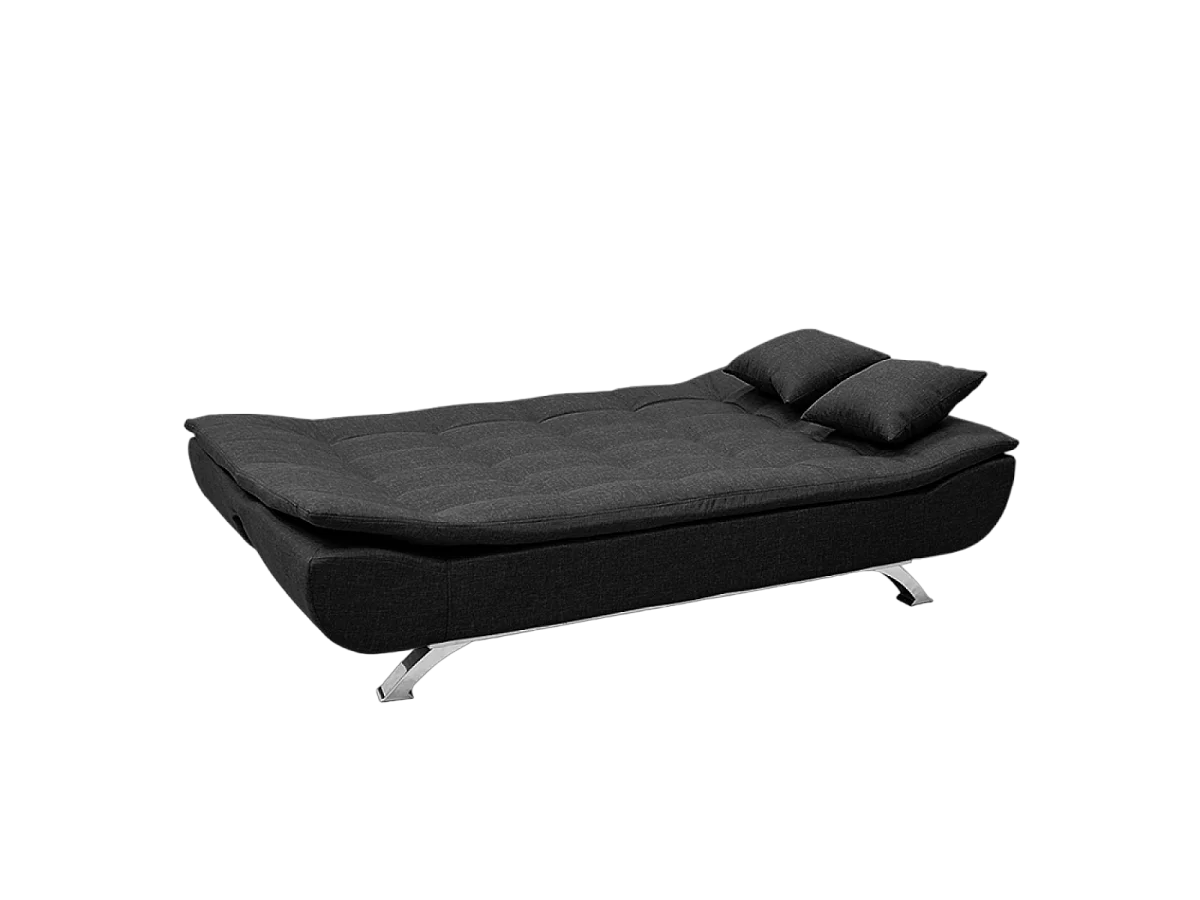 Centenario modernes Design 2-Sitzer Schlafsofa aus Mikrofaser - Schwarz