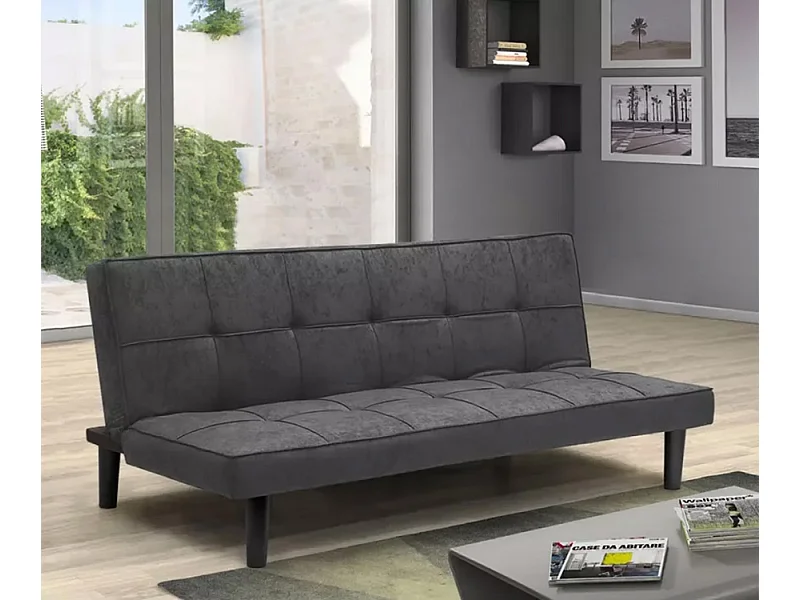Giada 2-Sitzer Stoff Design Sofa Bett für Haus und Büro - Grau