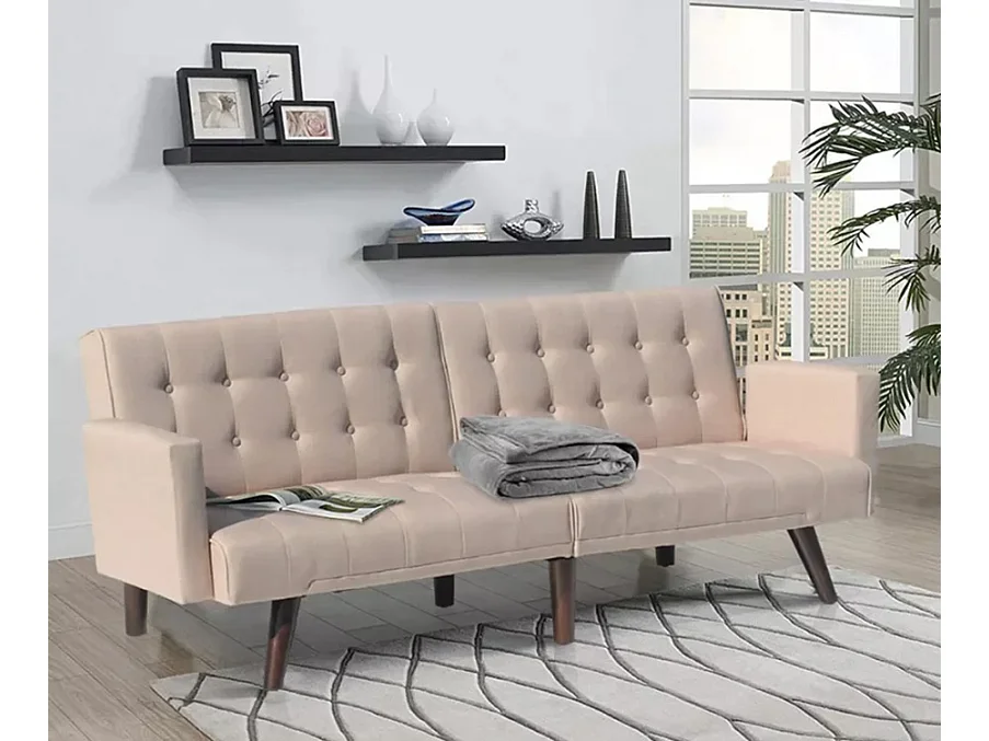 Canapé clic-clac 3 places en tissu Pero