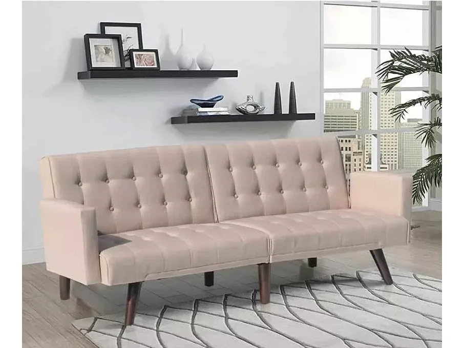 Canapé clic-clac 3 places en tissu Pero