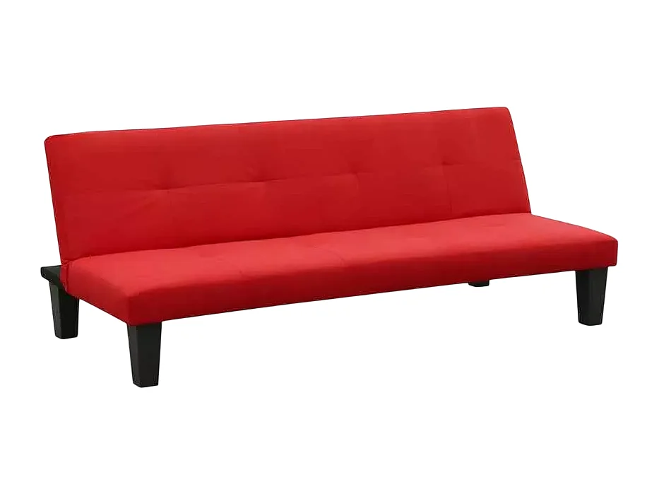 2- Sitzer Mikrofasersofa Klappsofa Schlafsofa mit Onyx-Füßen für Wohn- und Gästezimmer - Rot