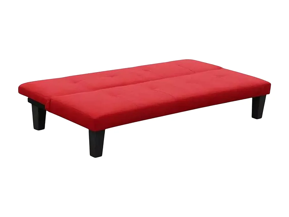 2- Sitzer Mikrofasersofa Klappsofa Schlafsofa mit Onyx-Füßen für Wohn- und Gästezimmer - Rot