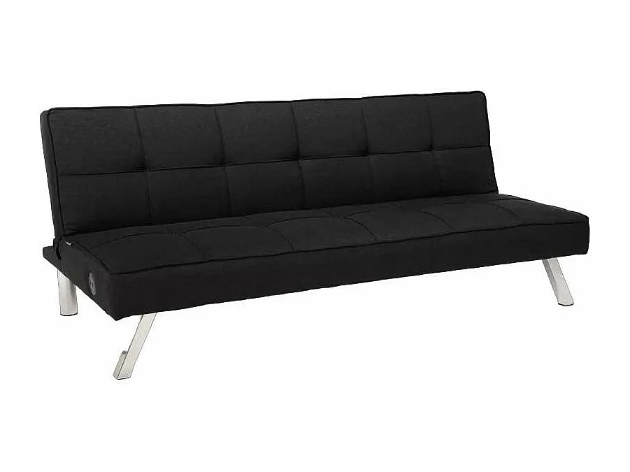 Divano letto clic-clac 2 posti in tessuto con porta USB Tasso