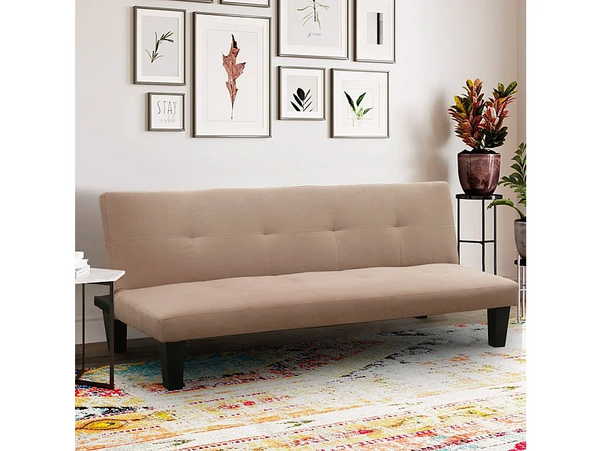 Sofá cama 2 plazas microfibra con patas para casa y sala de espera Onice ProNTO LETTO - Beige