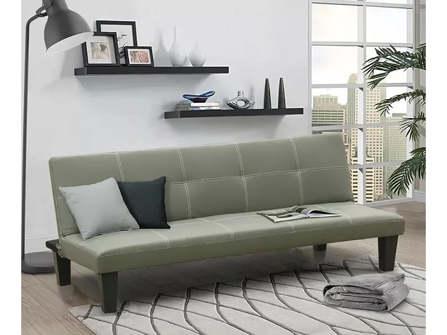 Divano 3 posti in similpelle convertibile moderno Quercia