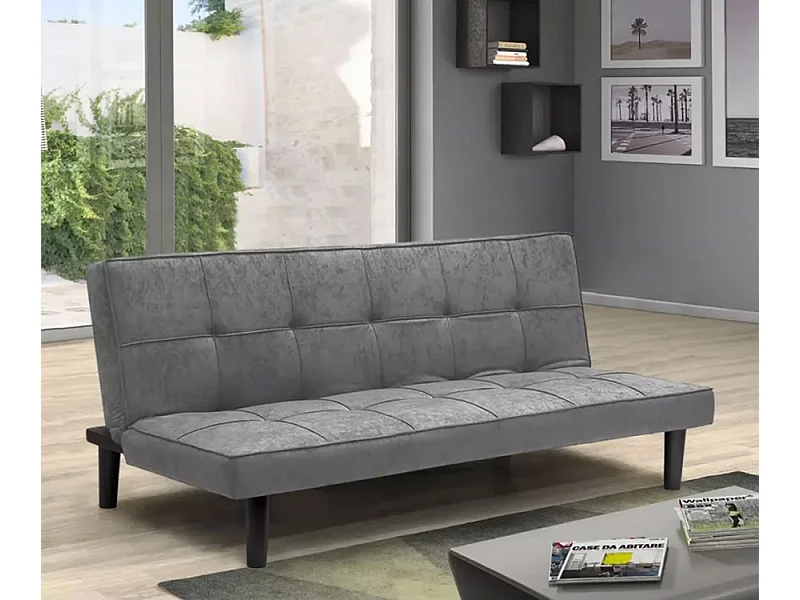 Giada 2-Sitzer Stoff Design Sofa Bett für Haus und Büro - Hellgrau