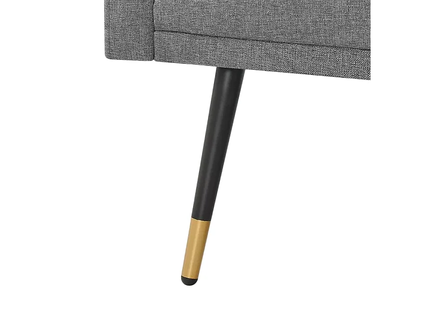 Sofá cama de tela para 2-3 personas con reposabrazos y patas negras y doradas Mulier - Marrón