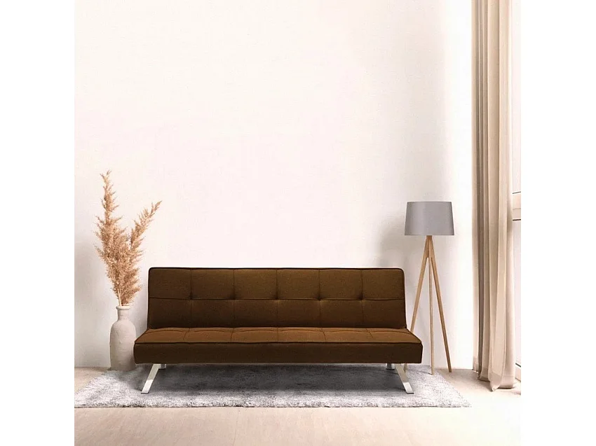 Divano letto convertibile a 3 posti clic clac moderno robusto Mandorlo