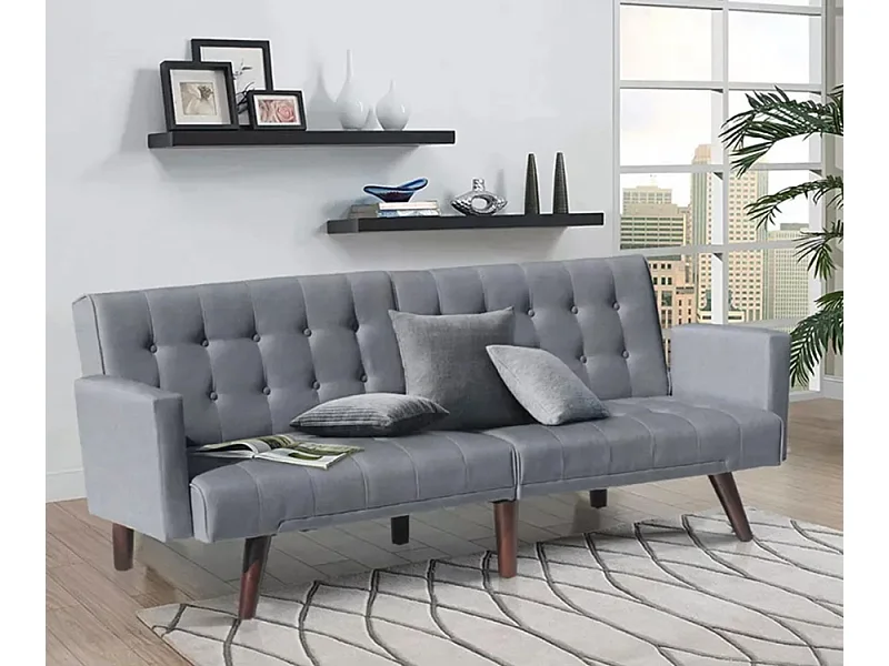 Eliodoro 3-Sitzer-Liegesofa in erhöhtem Stoff - Grau