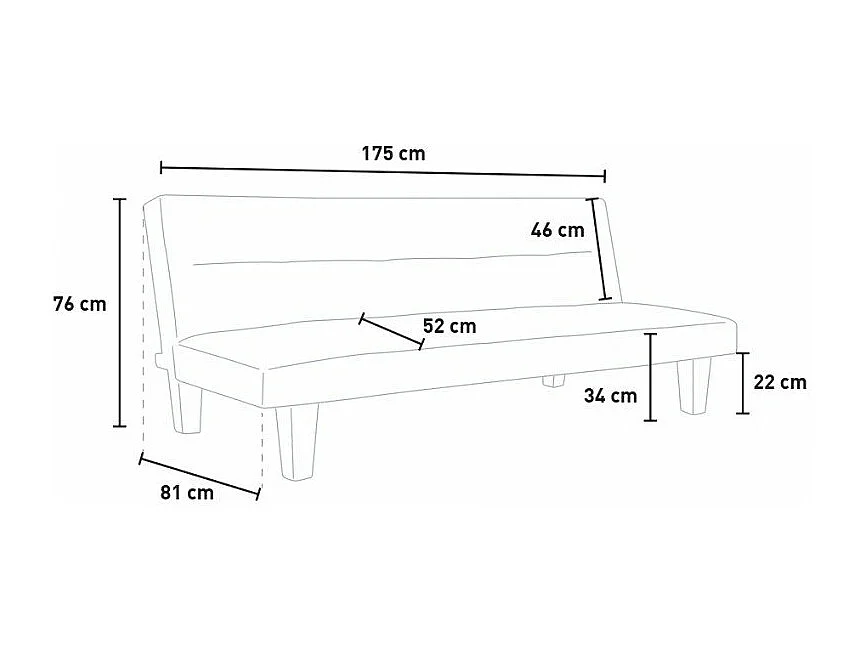 Divano letto convertibile a 2 posti in microfibra vellutata Magnolia