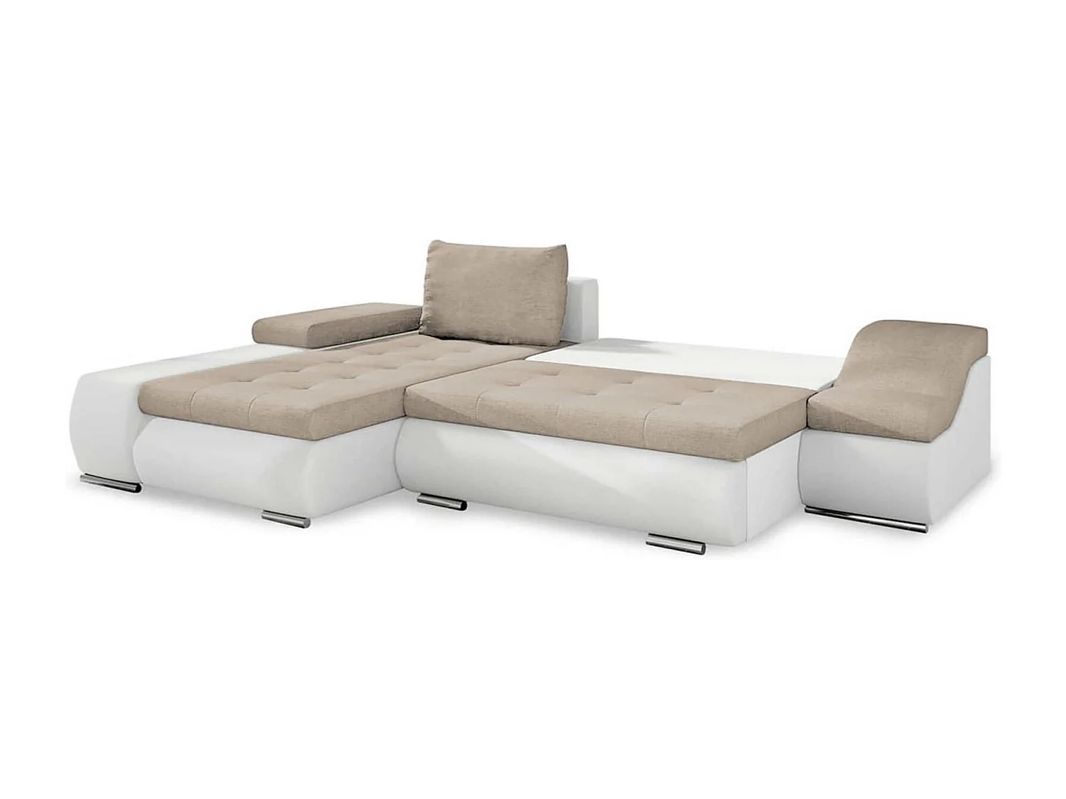 Canapé d'angle convertible coffre de rangement contemporain COSMOS