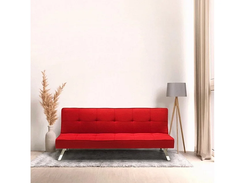 Divano letto convertibile a 3 posti clic clac moderno robusto Mandorlo