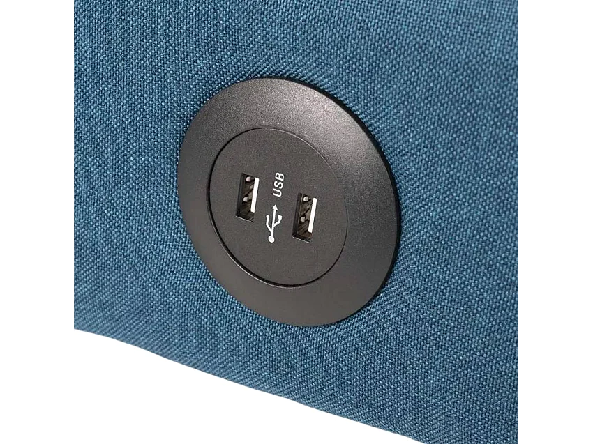 Schlafsofa aus Stoff mit USB-Anschluss und Metallbeinen Design Astralis - Blau