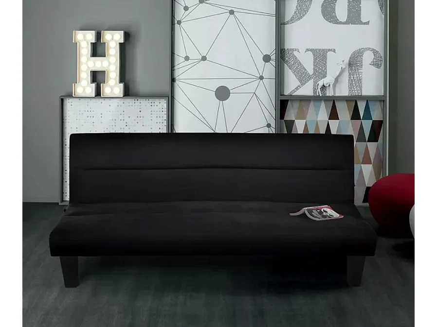 Divano letto convertibile a 2 posti in microfibra vellutata Magnolia