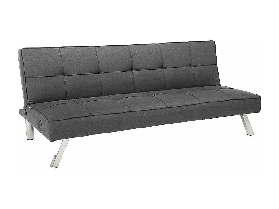 Canapé clic-clac 2 places en tissu avec port USB Tasso