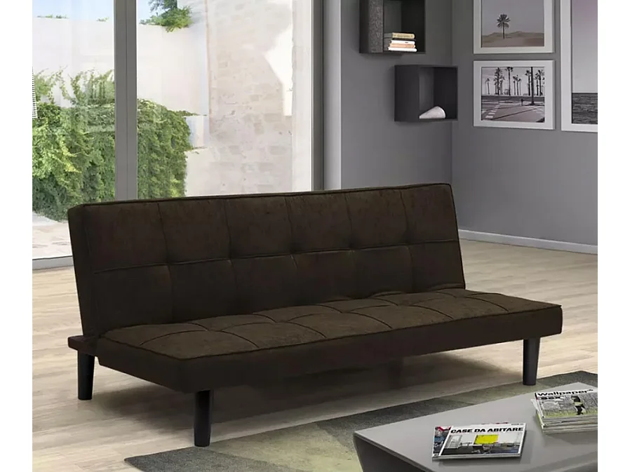 Divano letto clic-clac 3 posti in tessuto moderno e chic Pesco