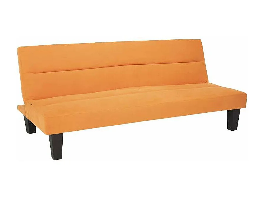 Sofá cama de microfibra efecto terciopelo 2 plazas diseño Ametista Rainbow - Naranja